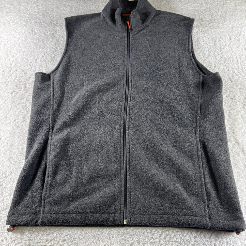 Woolrich Fleece Vest Large Dark Shale Mens Full Zip Hunting Hiking Trail‎ Shell